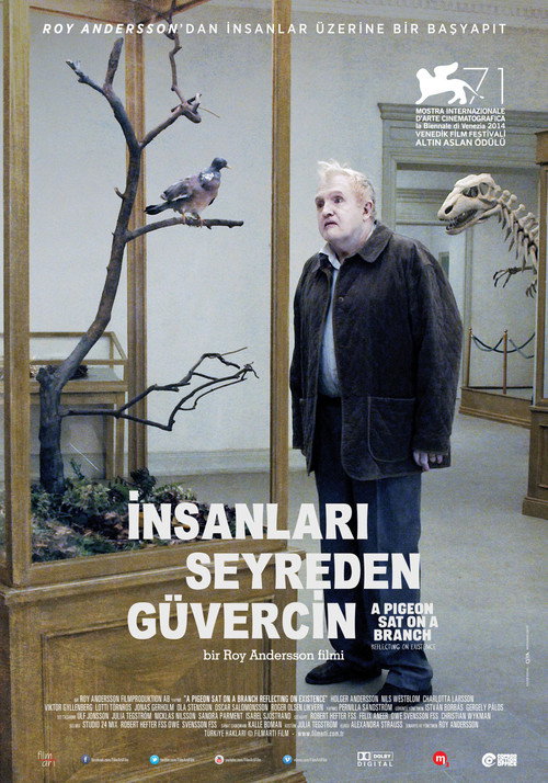 En duva satt på en gren och funderade på tillvaron film afişi